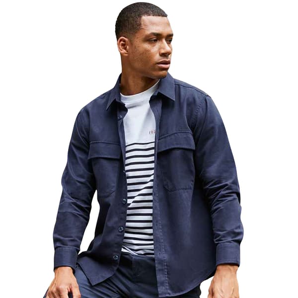 Front Row Herr Bomull Drill Overshirt XS Marinblå Navy XS
