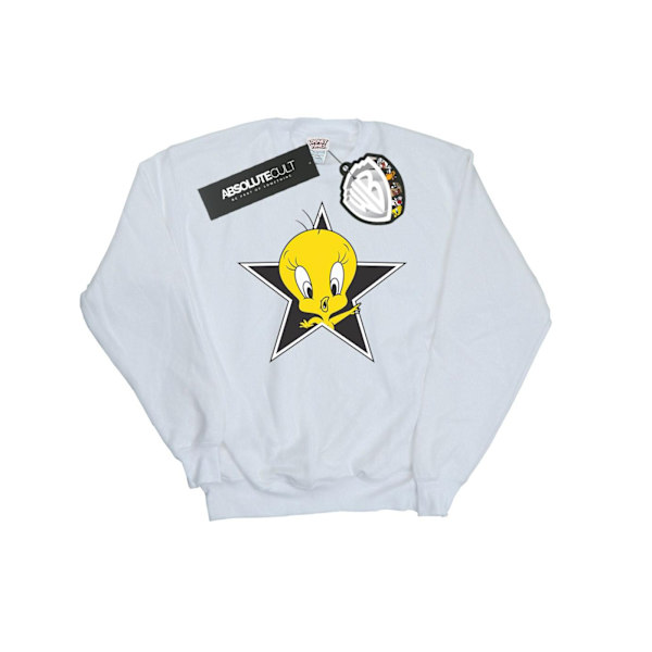 Looney Tunes Girls Tweety Pie Star Sweatshirt 9-11 år Vit White 9-11 Years
