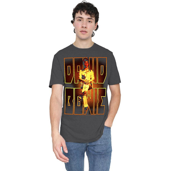 David Bowie Unisex Vuxen Perched T-Shirt XXL Kolgrå Charcoal XXL