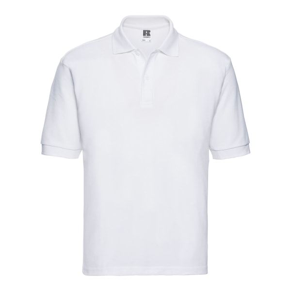 Russell Mens Polycotton Pique Polo Shirt XXL Vit White XXL