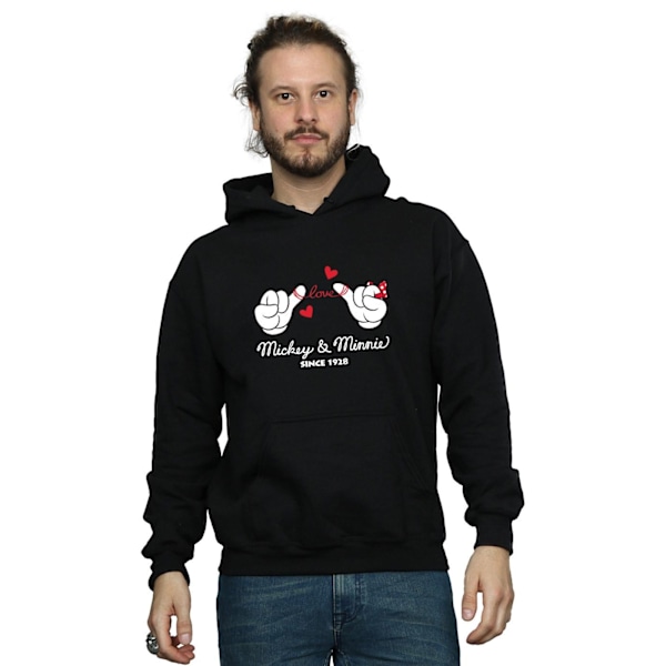 Disney Herr Mickey Mouse Love Hands Hoodie 3XL Svart Black 3XL