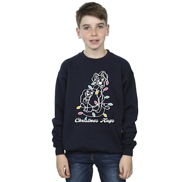 Disney Boys Lady And The Trump Christmas Hugs Sweatshirt 5-6 år Navy Blue 5-6 Years