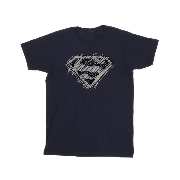 DC Comics Girls Superman Logo Skiss T-shirt bomull 7-8 år N Navy Blue 7-8 Years