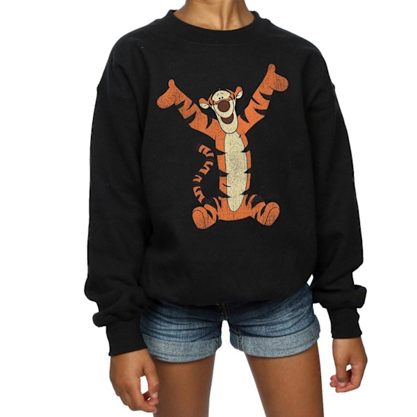 Winnie the Pooh Flickor Klassisk Tigger Sweatshirt 7-8 År Svart Black 7-8 Years