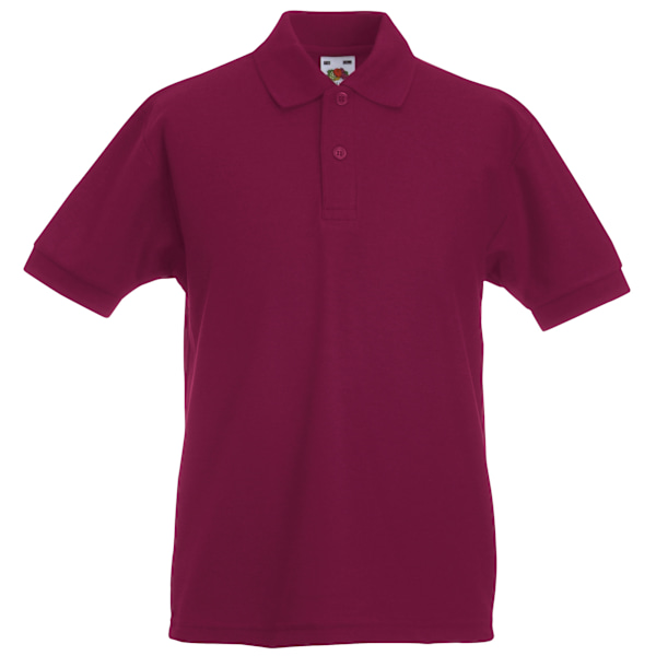 Fruit of the Loom Barn/Barn Pique Kortärmad Poloskjorta Burgundy 5-6