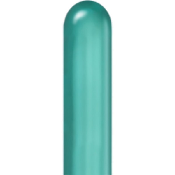 Qualatex Plain Long Latex Balloons (Pack of 100) One Size Chrom Chrome Green One Size
