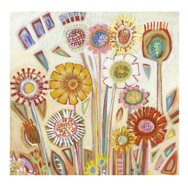 Shyama Ruffel Sunny Flowers Print 40cm x 40cm Multicolo Multicoloured 40cm x 40cm
