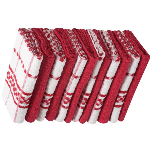 K Collection Rutiga Diskhanddukar (12-pack) One Size Röd Red One Size