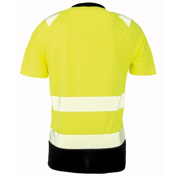 Resultat Äkta återvunnen Säkerhets-T-shirt för män L-XL Fluorescerande Ye Fluorescent Yellow/Black L-XL