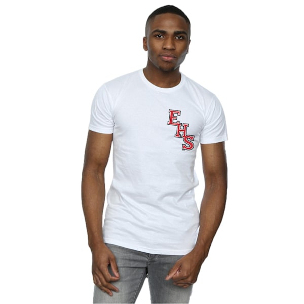 Disney Mens High School Musical The Musical EHS Logo Breast Pri White L
