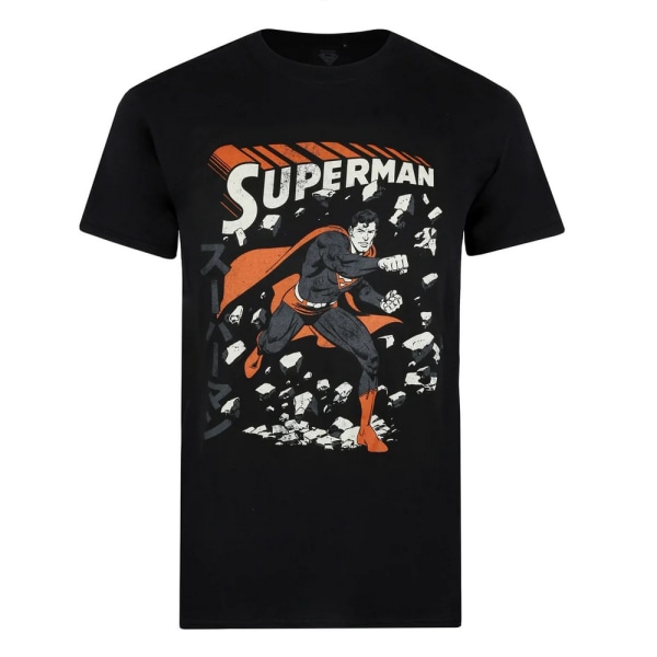 Superman Herr Japansk T-shirt S Svart/Orange/Vit Black/Orange/White S