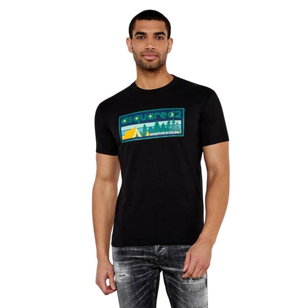 DSquared2 Herr T-shirt \"Adventure Is Calling\" L Svart Black L