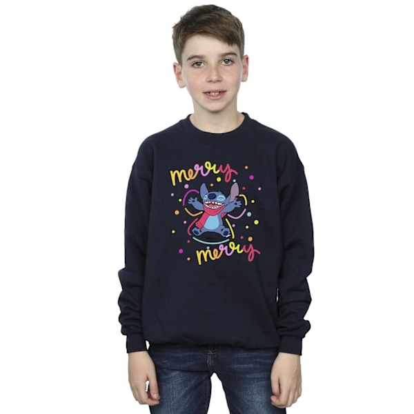 Disney Boys Lilo & Stitch Merry Rainbow Sweatshirt 3-4 år Marinblå Navy Blue 3-4 Years