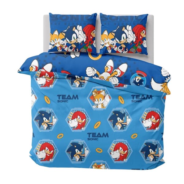 Sonic The Hedgehog Team Vändbart Påslakanset Dubbel Flerfärgad Multicoloured Double