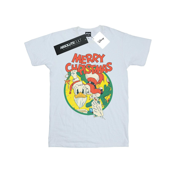 Disney Dam/Kvinnor Kalle Anka God Jul Bomull Boyfrie White S
