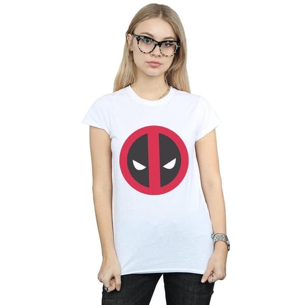 Marvel Dam Deadpool Stor Ren Logotyp Bomulls T-Shirt M White M