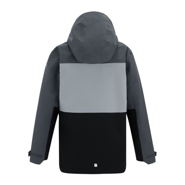 Regatta Highton Monokrom vattentät jacka för barn 7-8 år Seal Grey/Cloudy Grey/Black 7-8 Years