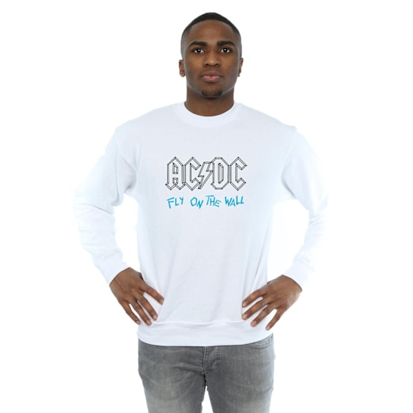 AC/DC Fly On The Wall Outline Sweatshirt XXL Vit White XXL