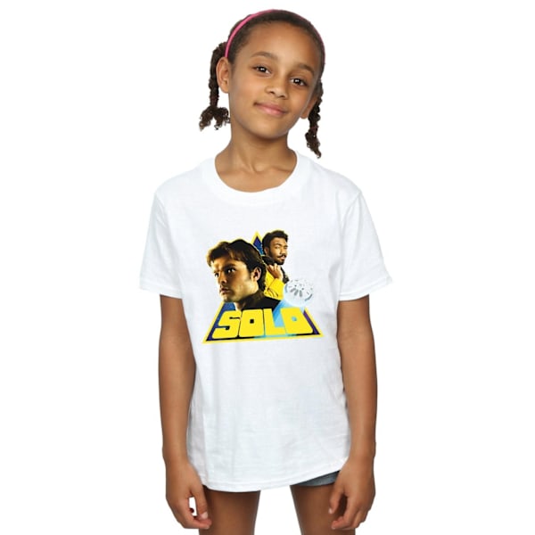 Star Wars Girls Solo Retro Triangle Bomull T-shirt 7-8 år Vit White 7-8 Years