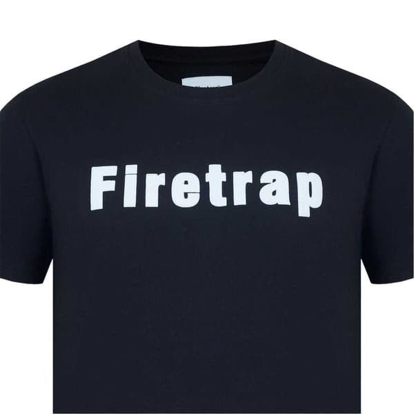 Firetrap Herr Logotyp Bomulls T-shirt M Svart Black M