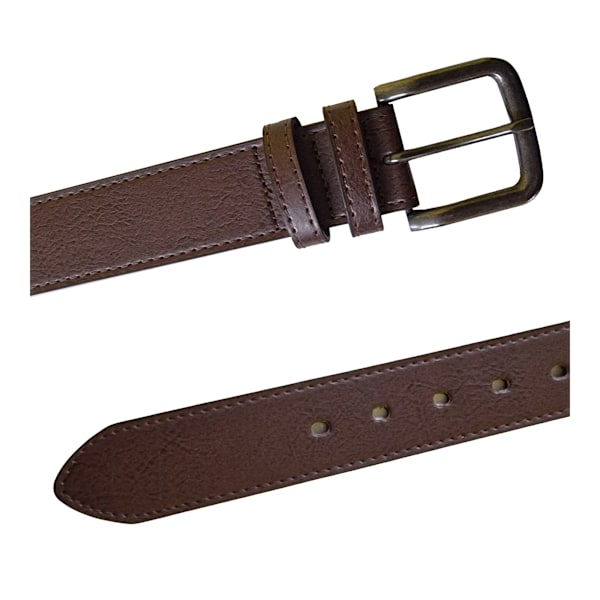 Duke Herr D555 Archie Antik Look Limmad Läder Spänne Midja Brown 36