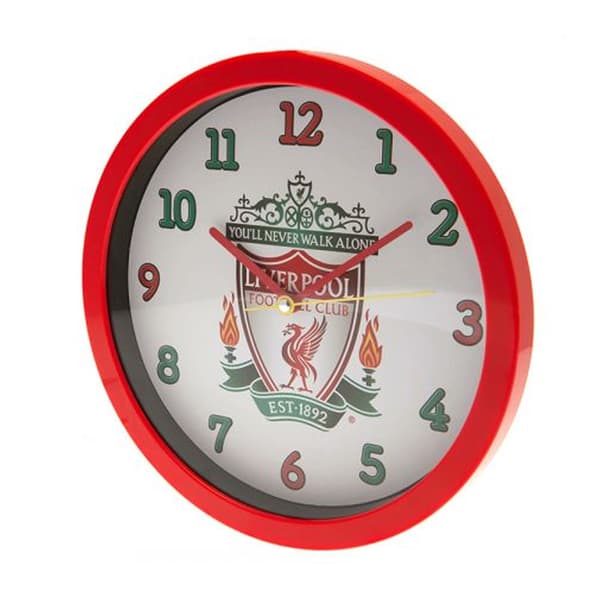 Liverpool FC Crest Väggklocka One Size Röd/Vit Red/White One Size