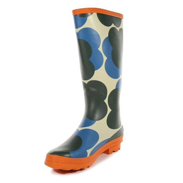 Regatta Dam/Dam Orla Kiely Shadow Flower Wellington Boots Blue/Black/Orange 4 UK