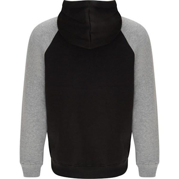 Roly Barn/Barn Badet Tvåfärgad Hoodie med Dragsko 9-10 År Solid Black/Heather Grey 9-10 Years