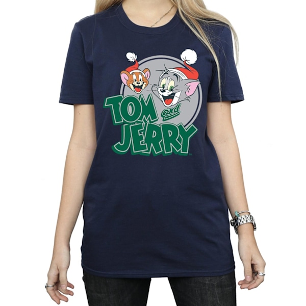 Tom And Jerry Dam/Damer Julhälsningar Bomull Pojkvän Navy Blue M