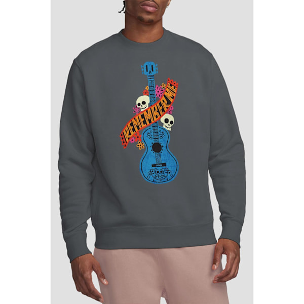 Coco Unisex Vuxen Remember Me Gitarr Med Döskallar Sweatshirt XL Charcoal XL