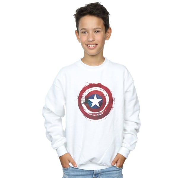 Marvel Boys Captain America Splatter Shield Sweatshirt 12-13 år White 12-13 Years