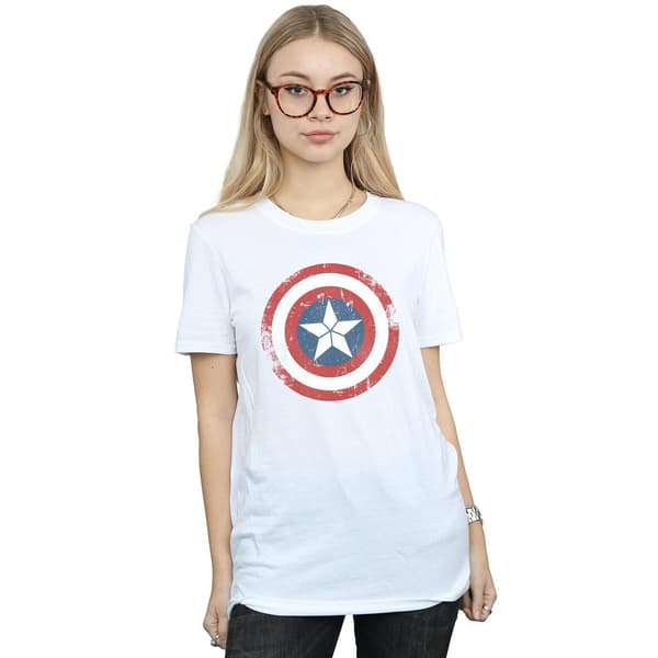 Marvel Dam/Dam Captain America Civil War Distressed Shield White S