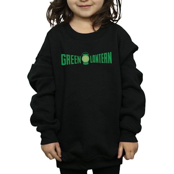 DC Comics Girls Green Lantern Text Logo Sweatshirt 12-13 år Black 12-13 Years