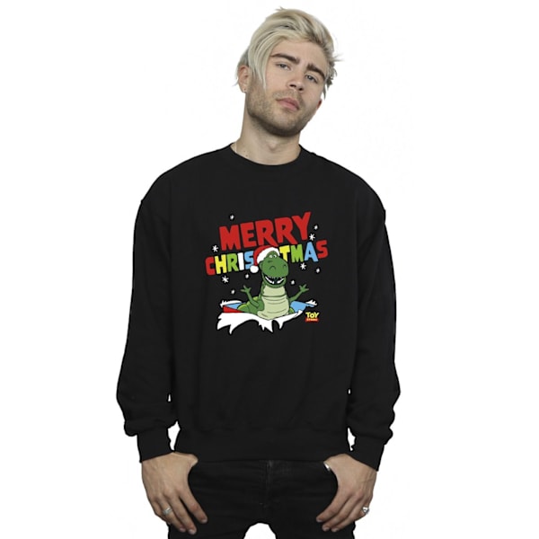 Disney Mens Toy Story Rex Christmas Burst Sweatshirt XL Svart Black XL