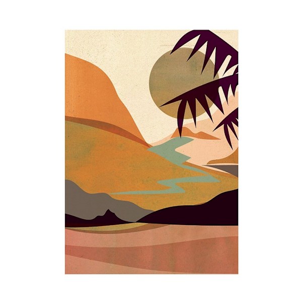 Nicolas Evariste Sand Dune Print 40cm x 30cm Brun/Gul Brown/Yellow 40cm x 30cm