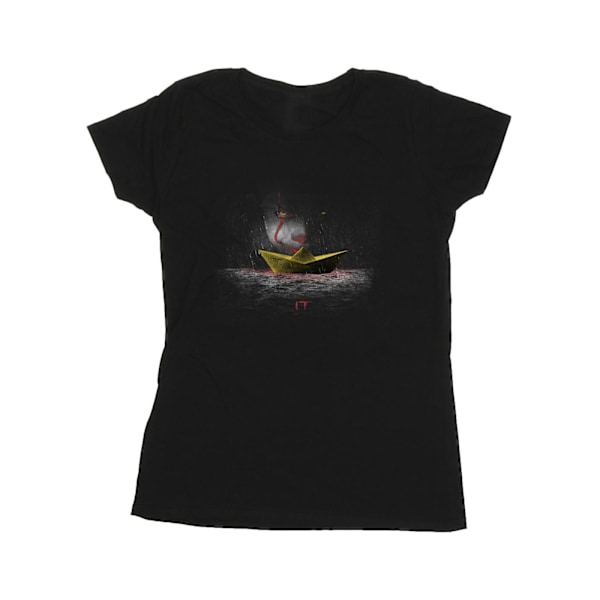 It Dam/Kvinna Pennywise Båt Bomulls T-shirt L Svart Black L