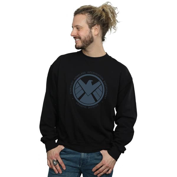 Marvel Mens Agents Of SHIELD Logistics Division Sweatshirt S Bl Black S