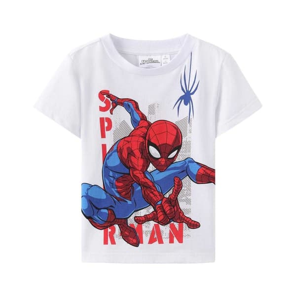 Spider-Man Barn/Barn Bomulls T-shirt 5-6 År Vit White 5-6 Years