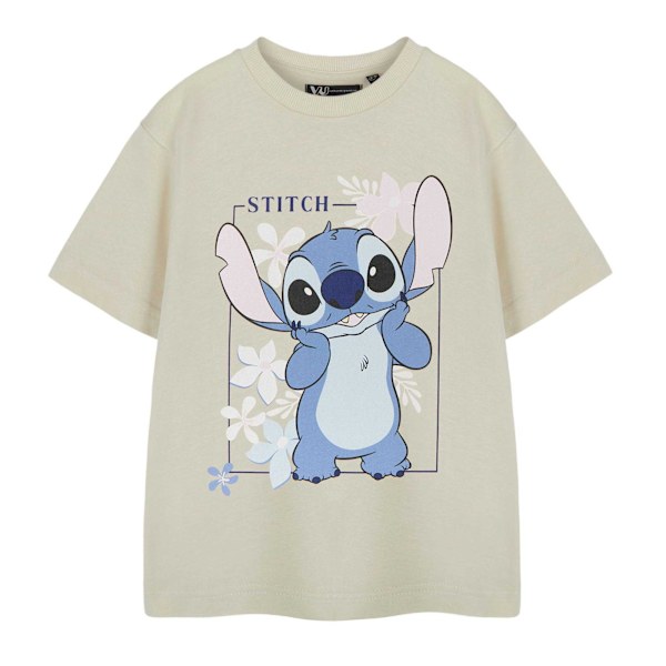 Lilo & Stitch Flickor Stitch Kortärmad T-shirt 3-4 År Havregryn Oatmeal 3-4 Years
