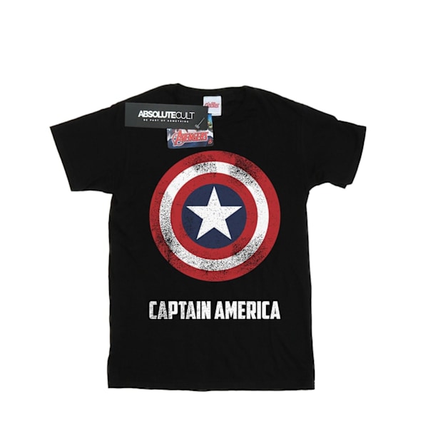 Marvel Herr Captain America Shield Text T-Shirt 3XL Svart Black 3XL