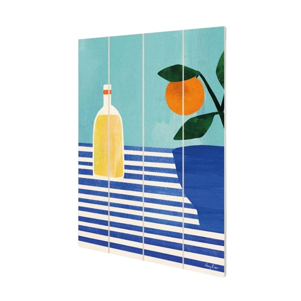 Henry Rivers Orange Juice Träskylt 59cm x 40cm x 1.2cm Blå/ Blue/White 59cm x 40cm x 1.2cm