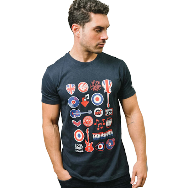 Lambretta Herr T-shirt Musikikoner M Marinblå Navy M