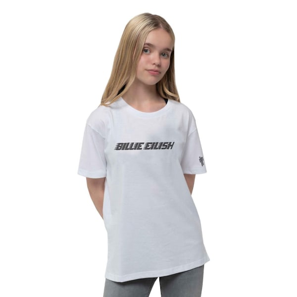 Billie Eilish Barn/Barn Racer Logo Bomull T-shirt 12-13 År White 12-13 Years