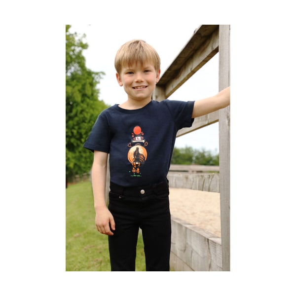 Hy Childrens/Kids Thelwell Collection Badge T-Shirt 5-6 Years N Navy 5-6 Years