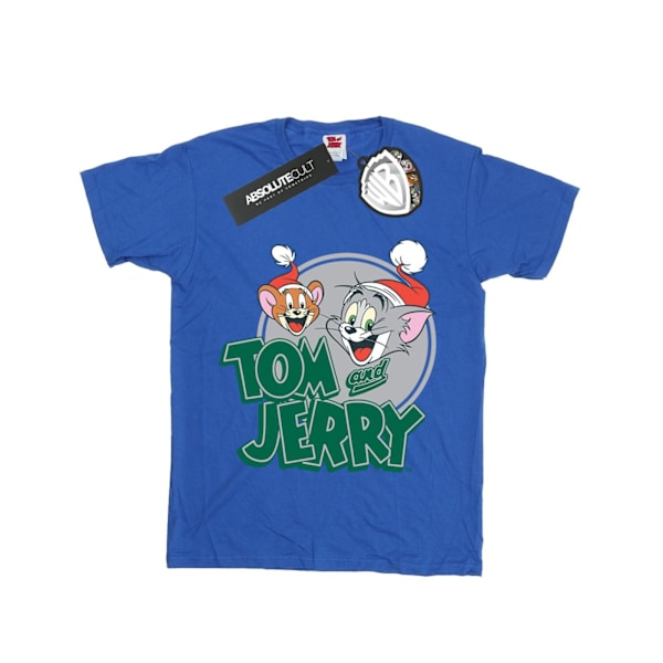 Tom And Jerry Boys Julhälsningar T-shirt 12-13 år Kunglig Royal Blue 12-13 Years