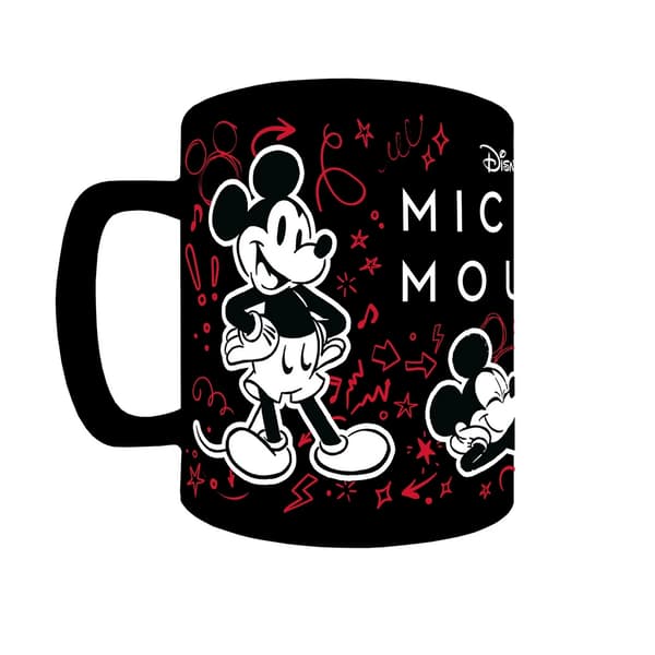 Disney Smile Fluffy Mickey Mouse Keramikmugg 440ml One Size Bla Black/Grey/Red One Size