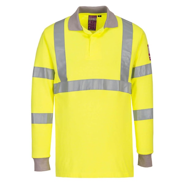 Portwest herr Hi-Vis flamskyddad antistatisk långärmad P Yellow 4XL