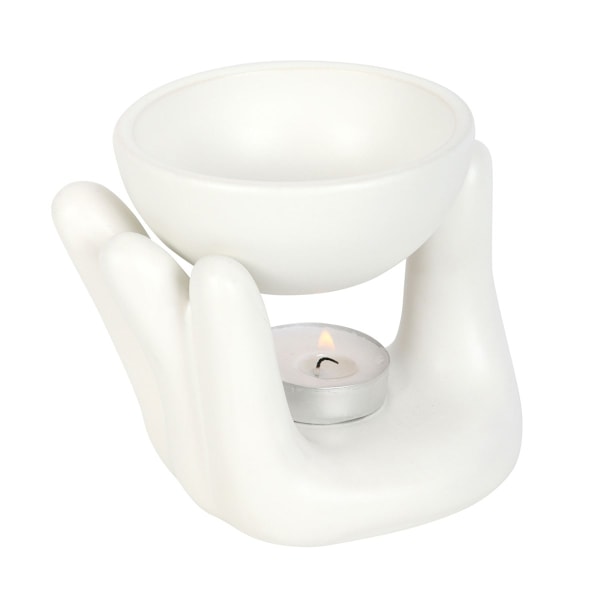 Something Different Keramisk Hand Oljebrännare En Storlek Vit White One Size