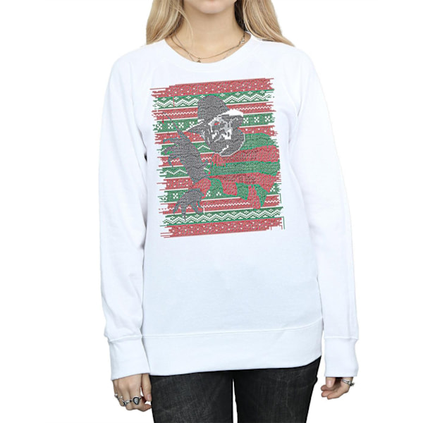 A Nightmare On Elm Street Dam/Damer Jul Fair Isle Sweatshirt White L