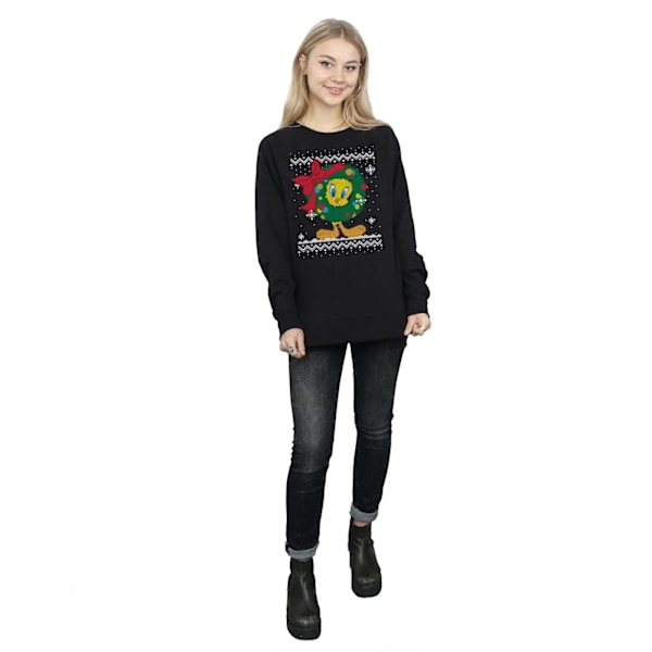 Looney Tunes Dam/Damer Tweety Pie Jul Fair Isle Sweatshirt Black S